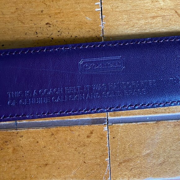 Coach Belt Genuine Calf Skin & Solid Brass - Picture 4 of 5